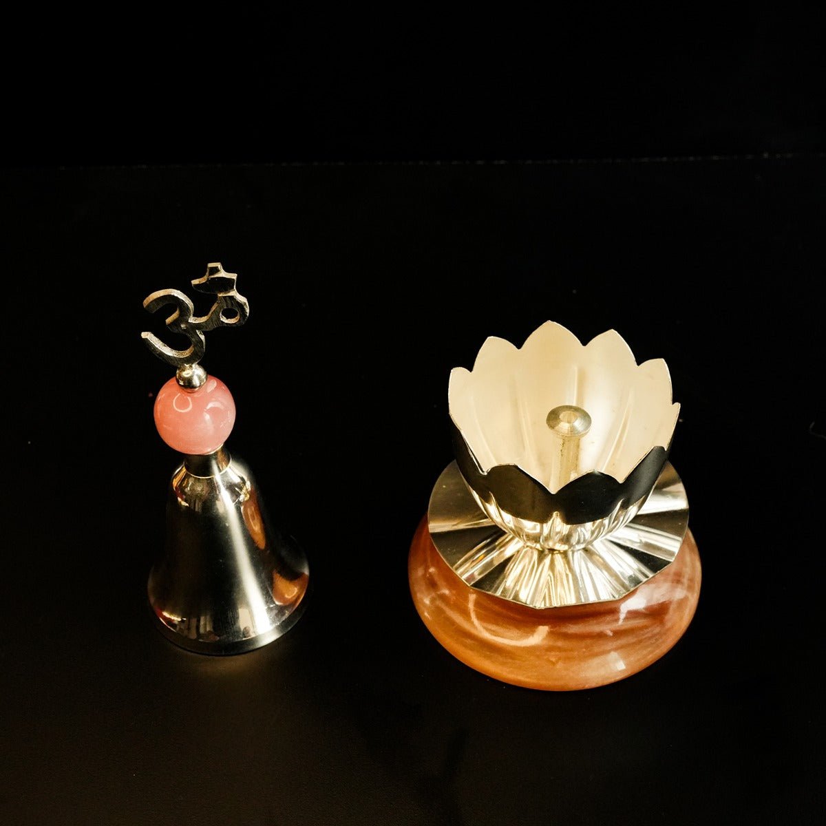 Divine Temple Set – Silver Plated Pooja Gift Set – Home Decor on Brown Living™. SKU: GB-411. Img 1.