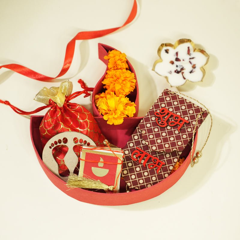 Diwali Diya Hamper Box - Diwali Essentials – Gift Giving on Brown Living™. SKU: MJ00001GF. Img 3.