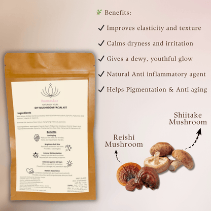 DIY Mushroom Facial Kit | Hydrating & Brightening Skincare – Face Pack on Brown Living™. SKU: DIY-SKI-08-NAM. Img 3.