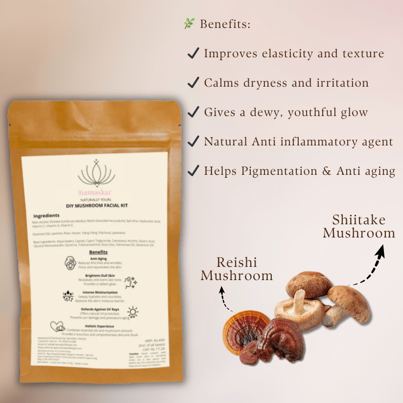 DIY Mushroom Facial Kit | Hydrating & Brightening Skincare – Face Pack on Brown Living™. SKU: DIY-SKI-08-NAM. Img 3.