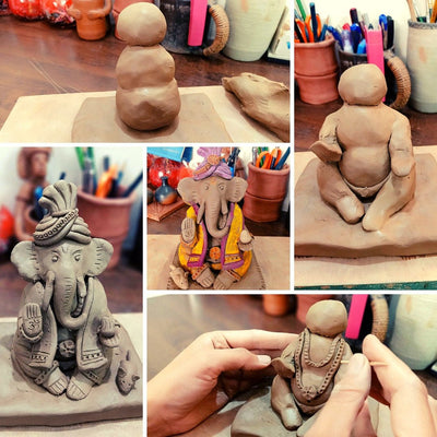 DIY Natural Clay Ganesh Idol Making Kit – Religious Items on Brown Living™. SKU: SACHIIDIYKIT001. Img 6.