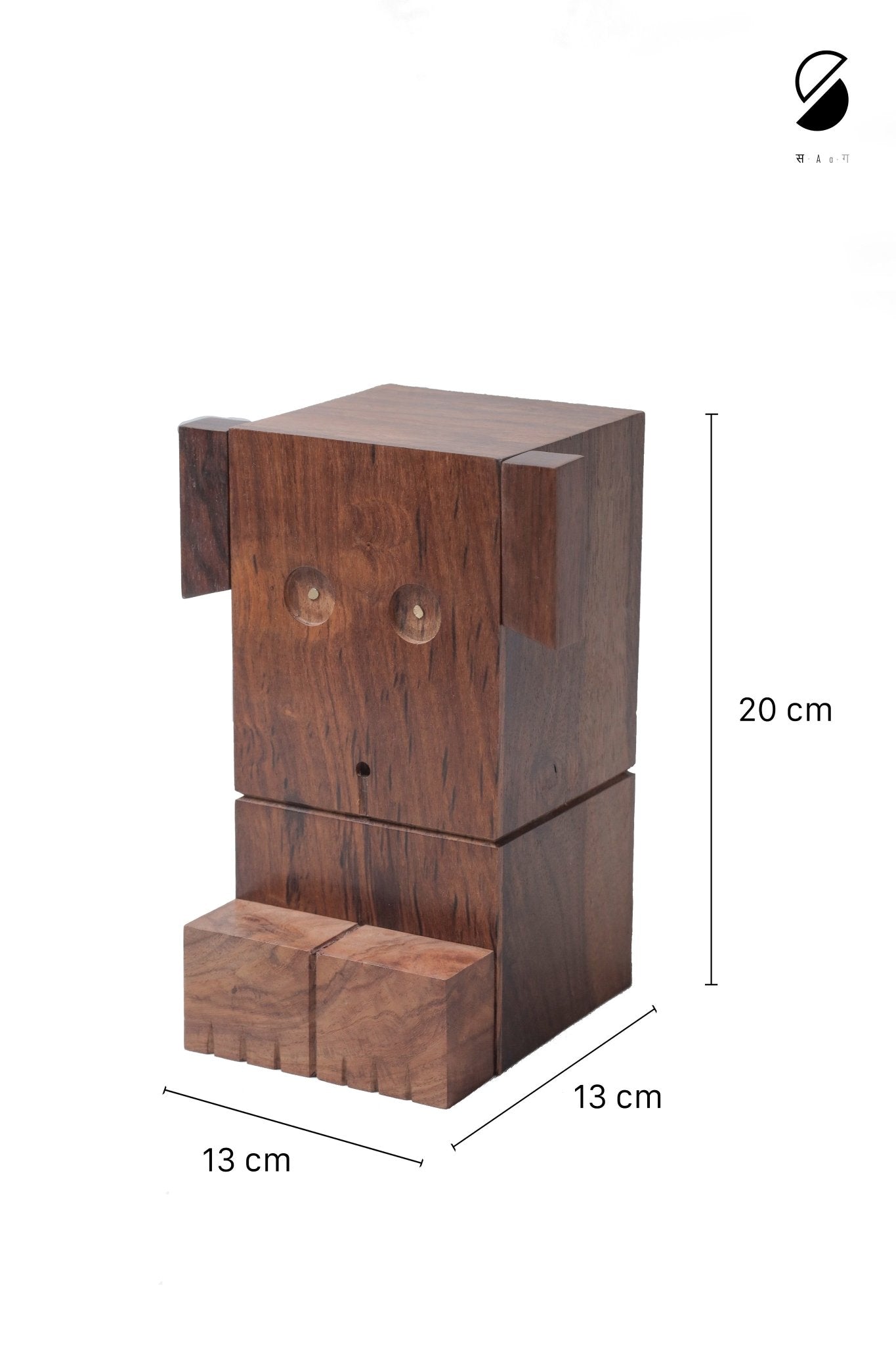Dog Piggy Bank | Cute Coin Saving Box for Kids | Wooden Money Bank – Piggy Banks & Money Jars on Brown Living™. SKU: PBD. Img 3.