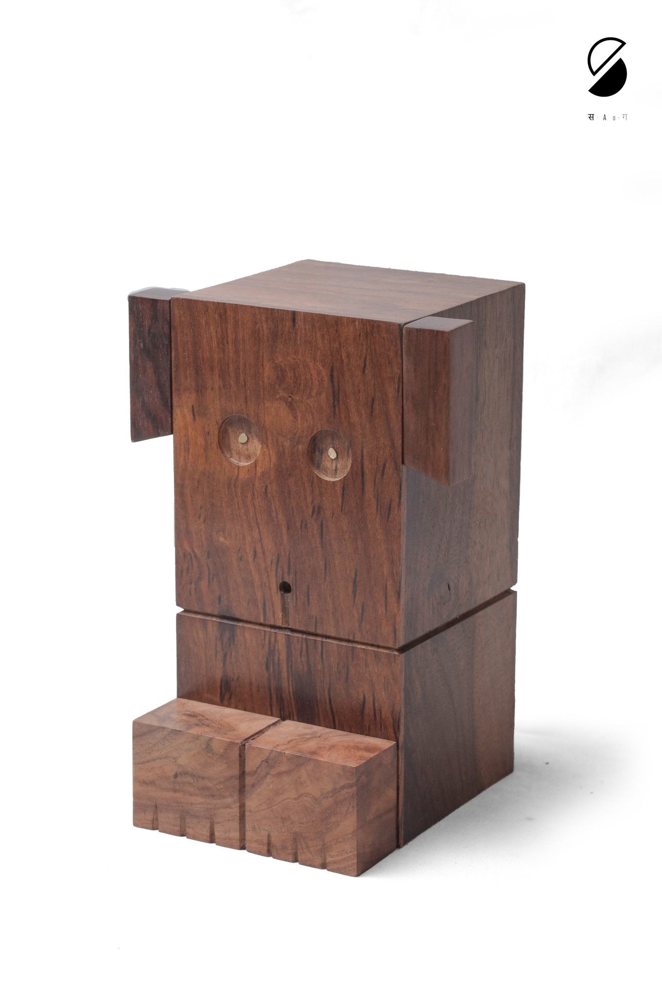 Dog Piggy Bank | Cute Coin Saving Box for Kids | Wooden Money Bank – Piggy Banks & Money Jars on Brown Living™. SKU: PBD. Img 1.