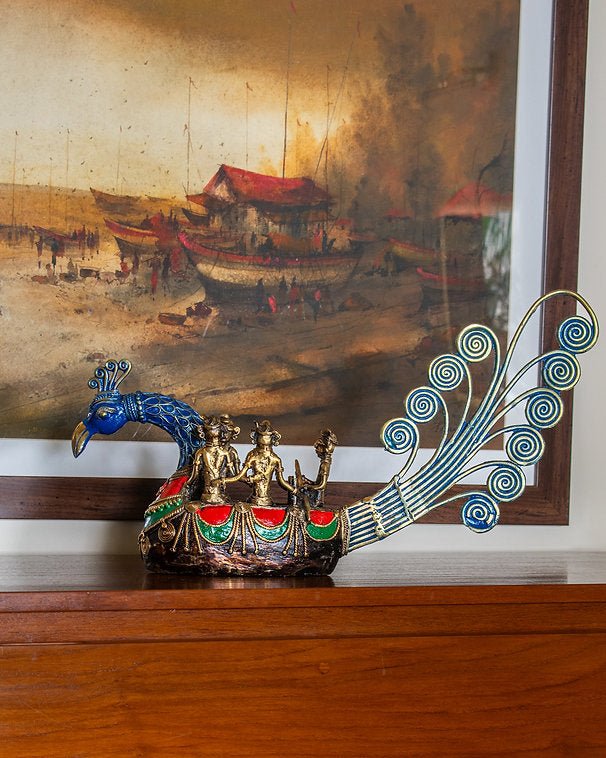 Dokra Boat Sculpture – Handcrafted Tribal Brass Art Decor – Home Decor on Brown Living™. SKU: ANTDBHHGC. Img 1.