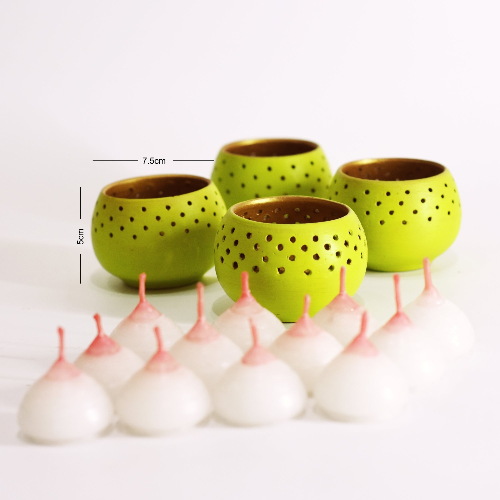Dome Handmade Candle Holders – Set of 4 with Free Soy Wax Candles – Candles & Fragrances on Brown Living™. SKU: CH - DOMBL4. Img 11.