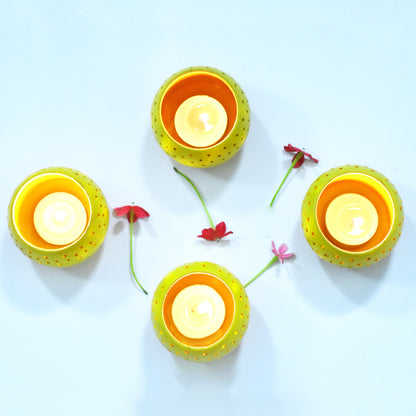 Dome Handmade Candle Holders – Set of 4 with Free Soy Wax Candles – Candles & Fragrances on Brown Living™. SKU: CH - DOMGR4. Img 12.
