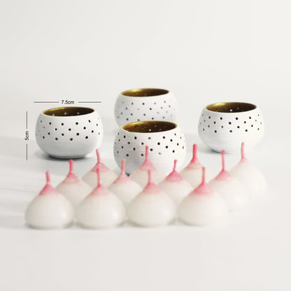 Dome Handmade Candle Holders – Set of 4 with Free Soy Wax Candles – Candles & Fragrances on Brown Living™. SKU: CH - DOMT4. Img 32.