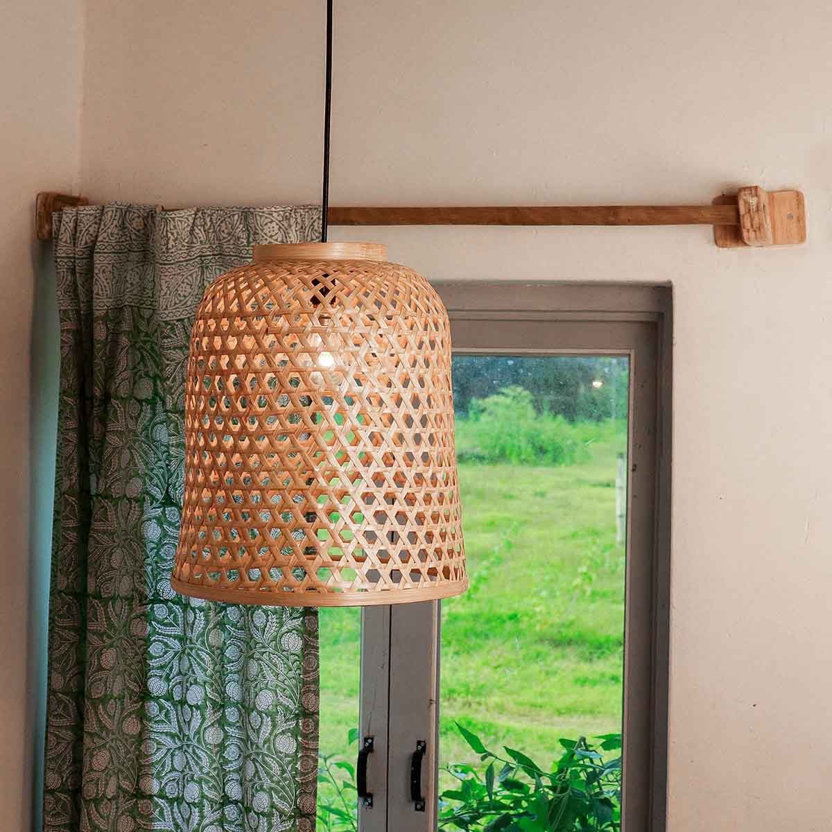 Dome Shaped Bamboo Hanging Pendant Lamp | Verified Sustainable by Brown Living™