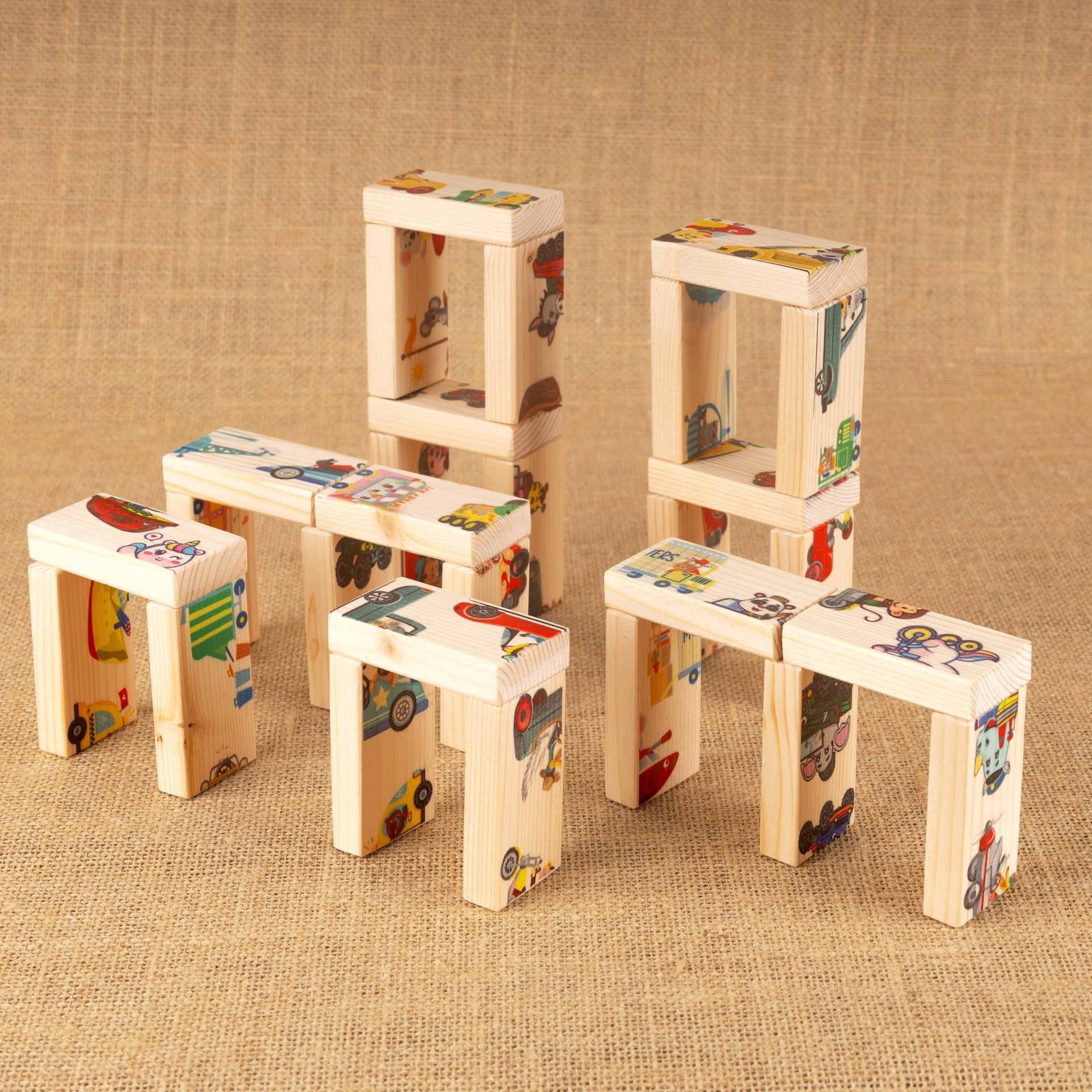 Domino Jigsaw Open - Ended Puzzle | Creative & Mindful Play Game – Wooden Toys on Brown Living™. SKU: JNJ0001. Img 3.