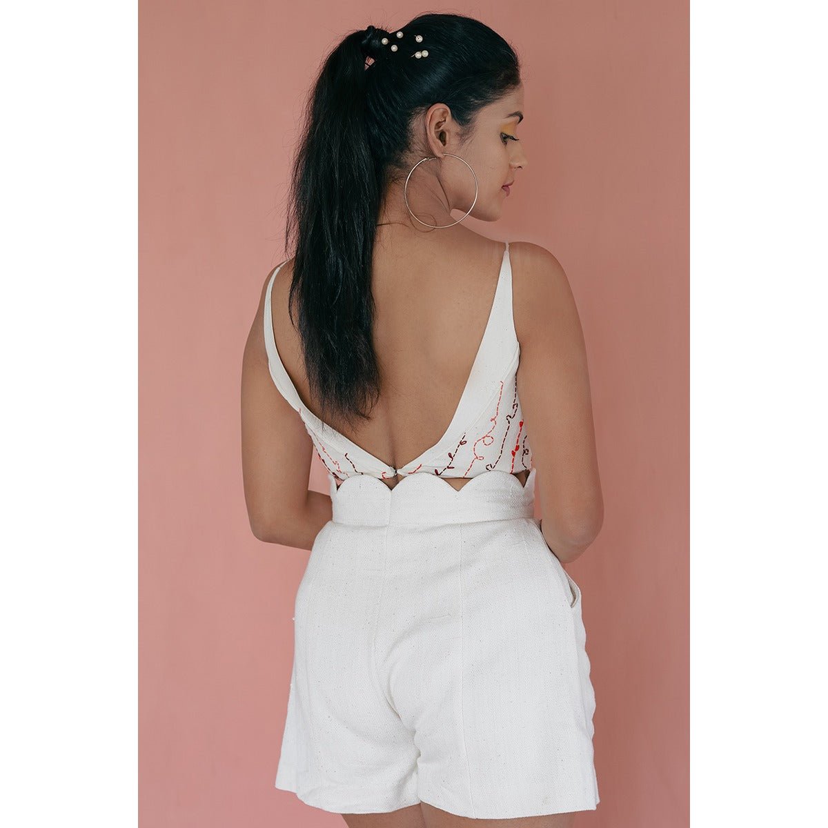 Doozie Kora Khadi Shorts | Handwoven Cotton Summer Shorts – Womens Shorts on Brown Living™. SKU: DL0141XSn. Img 3.