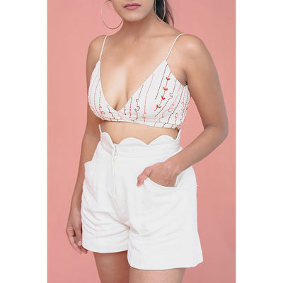 Doozie Kora Khadi Shorts | Handwoven Cotton Summer Shorts – Womens Shorts on Brown Living™. SKU: DL0141XSn. Img 4.
