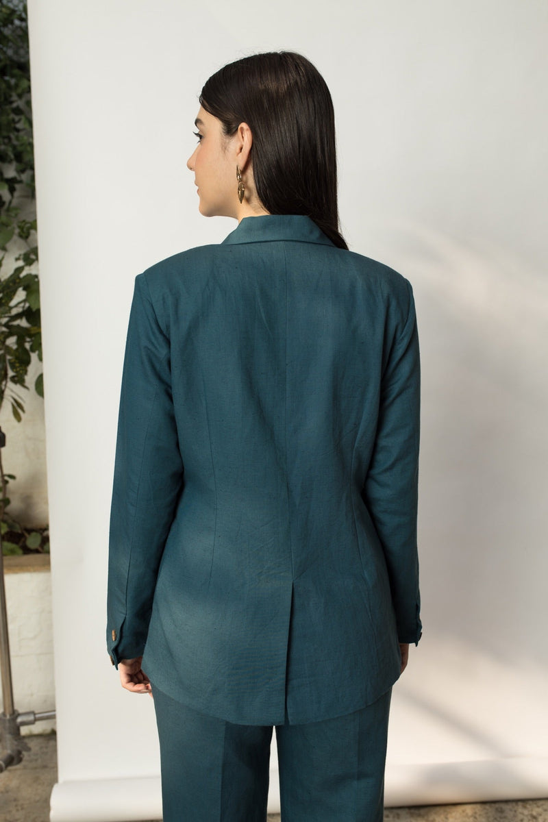 Double-Breasted Cotton Blazer | Verified Sustainable Womens Top on Brown Living™