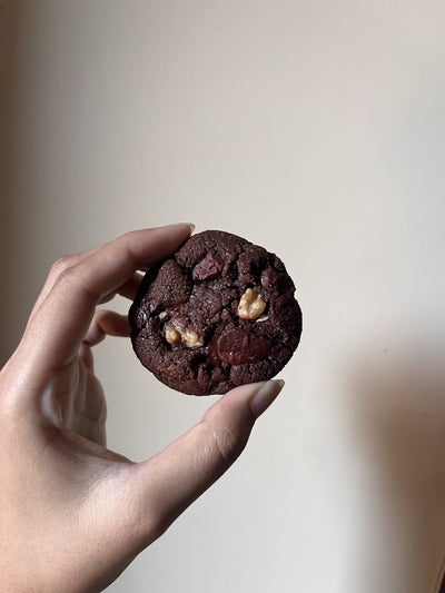Double Chocolate Cookie | Vegan, Gluten & Refined Sugar - Free | 6pc – Healthy Snacks on Brown Living™. SKU: DDCC. Img 1.