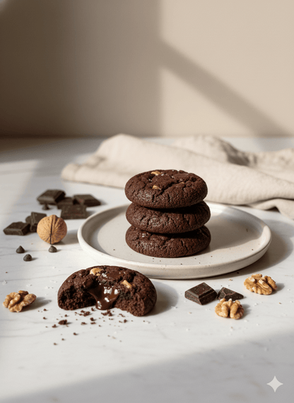 Double Chocolate Cookie | Vegan, Gluten & Refined Sugar - Free | 6pc – Healthy Snacks on Brown Living™. SKU: DDCC. Img 2.