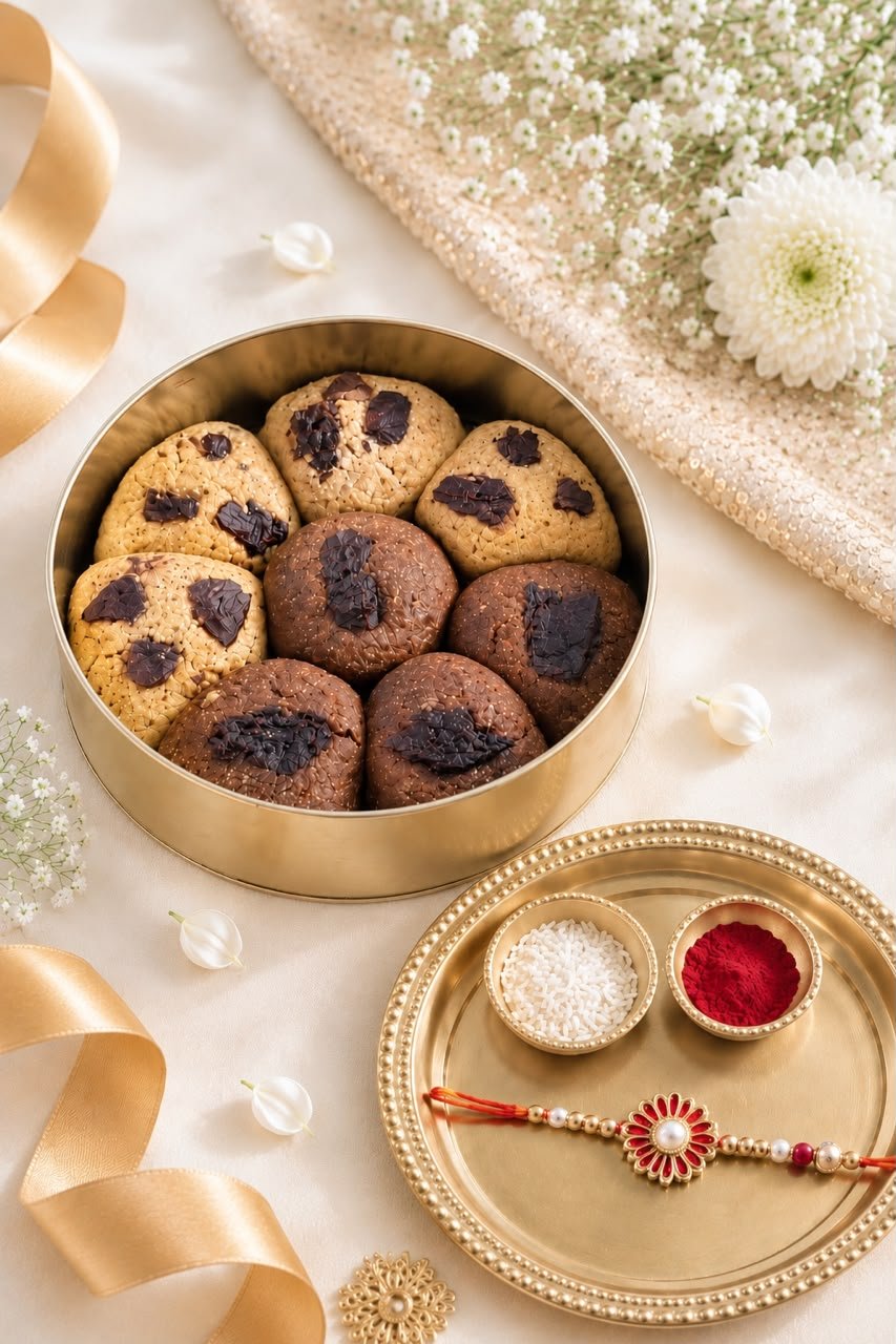 Double Trouble Cookie Tin | Rakhi Special Gift for Brother – Snack Foods on Brown Living™. SKU: RST-V. Img 1.