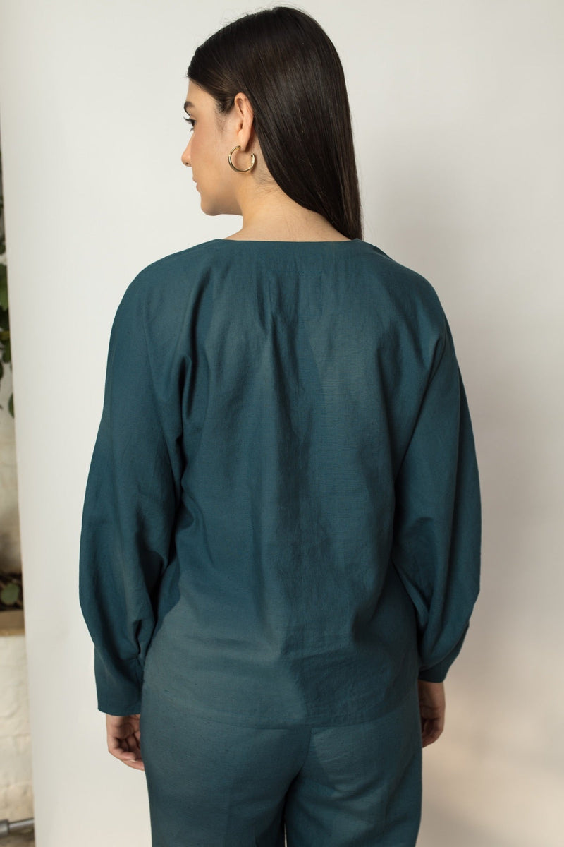 Dramatic Sleeve Hemp Cotton Blouse | Verified Sustainable Womens Shirt on Brown Living™