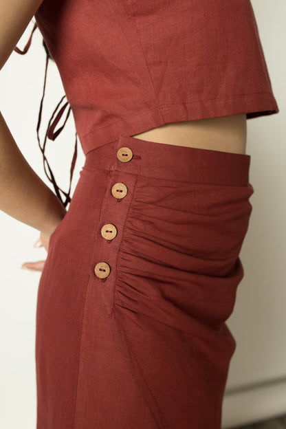 Draped Wrap - Around Cotton Skirt | Verified Sustainable by Brown Living™