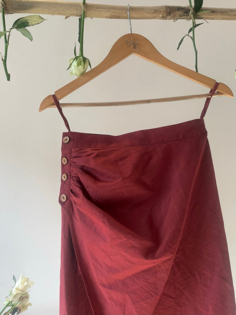 Draped Wrap-Around Cotton Skirt | Verified Sustainable Womens Skirt on Brown Living™