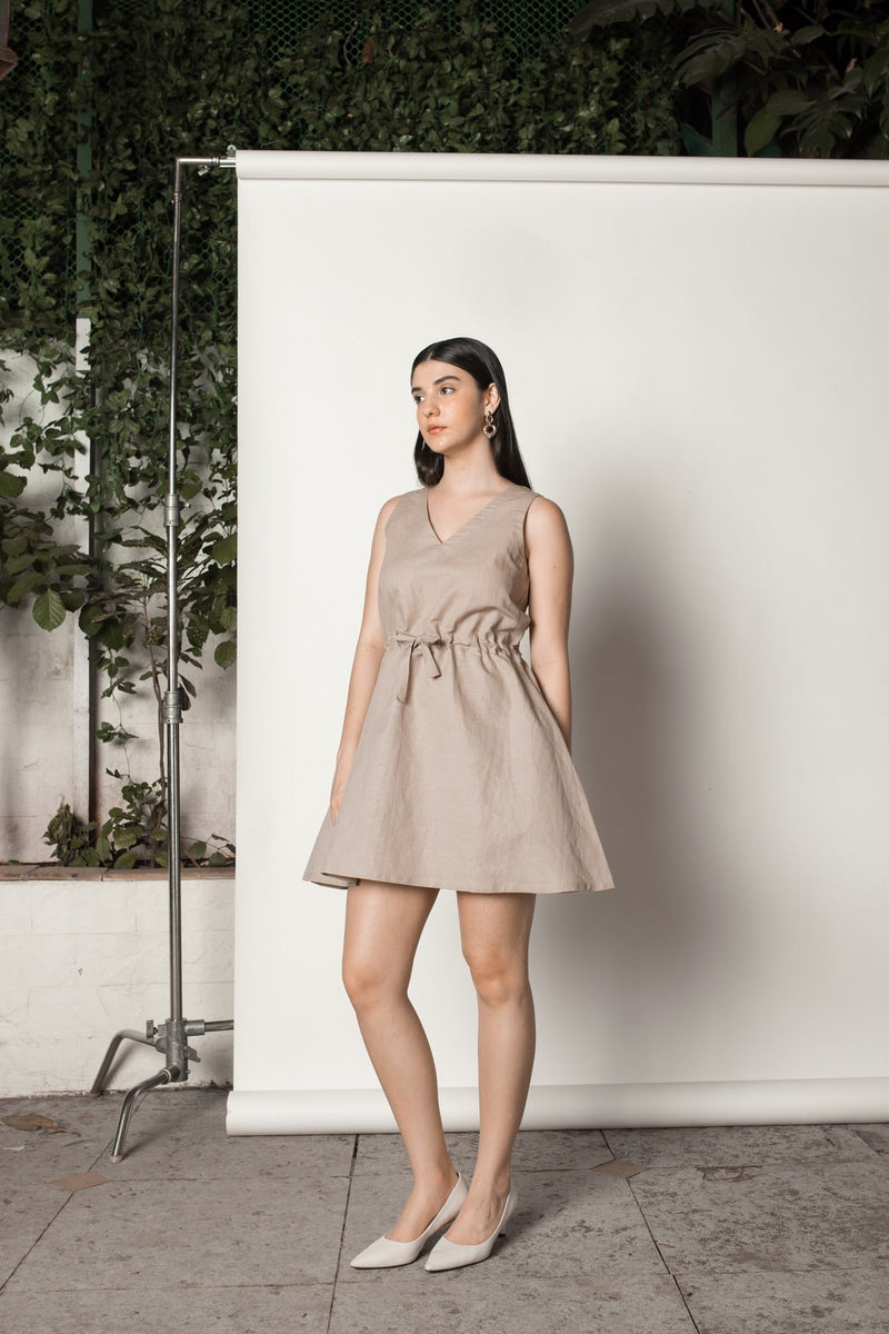 Drawstring Waist Sunhemp Cotton Dress | Verified Sustainable Womens Dress on Brown Living™