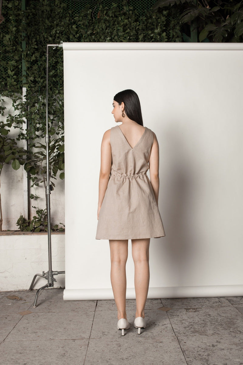 Drawstring Waist Sunhemp Cotton Dress | Verified Sustainable Womens Dress on Brown Living™