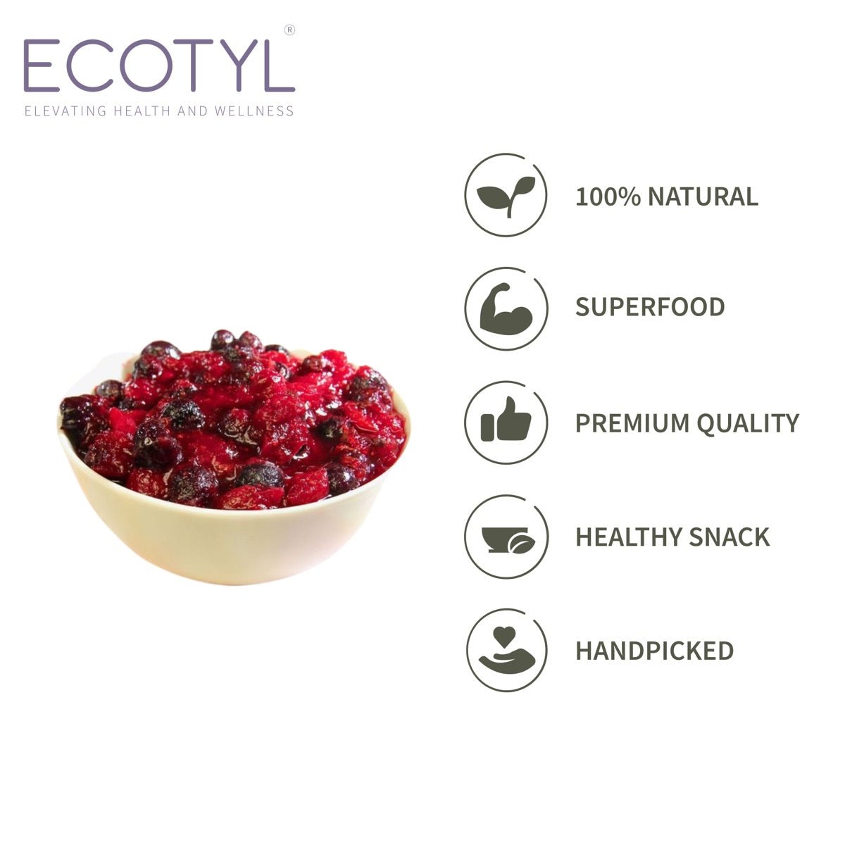 Dried Blueberres & Dried Cranberries Combo - 150g Each | Verified Sustainable by Brown Living™