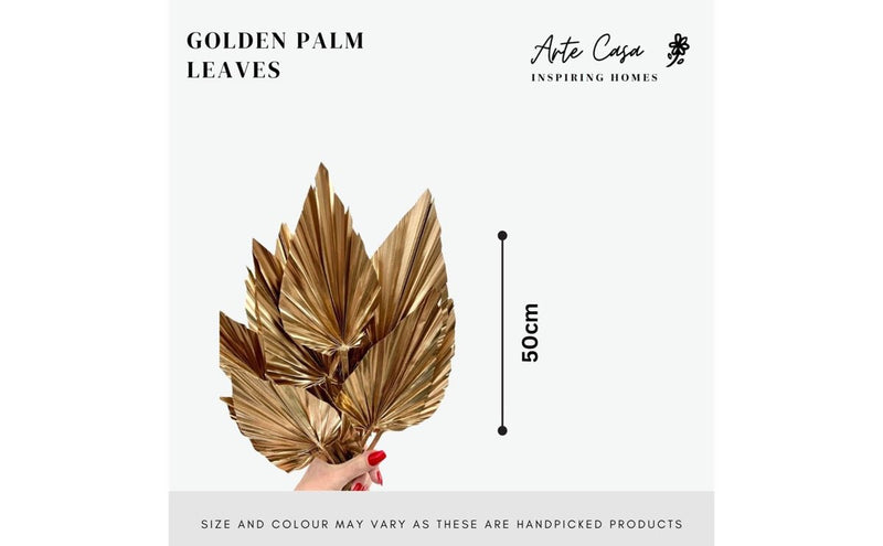 Dried Fan Palm Sphere - Golden | Verified Sustainable by Brown Living™