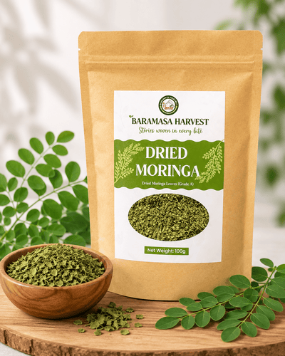 Dried Moringa Leaves | Natural Herbal Tea & Culinary Ingredient – Tea on Brown Living™. SKU: BH-MOR-100G. Img 1.