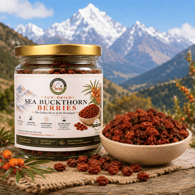 Dried Seabuckthorn Berries | Natural Himalayan Berry – Snack Foods on Brown Living™. SKU: BH-SB-100G. Img 6.