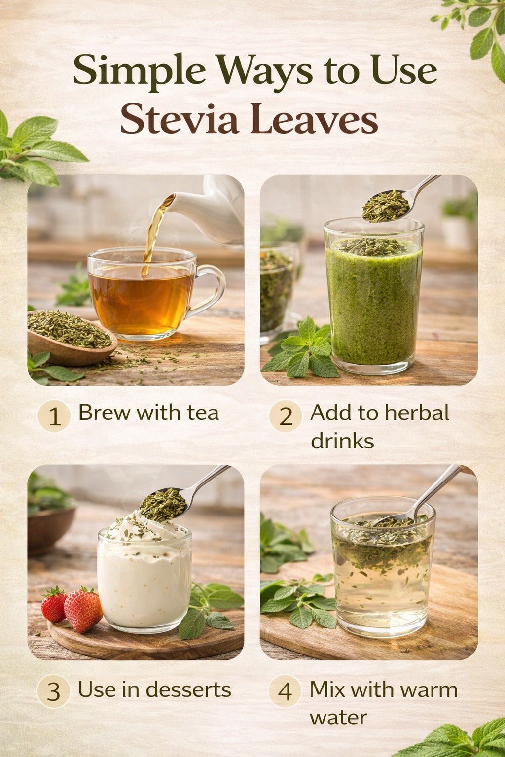 Dried Stevia Leaves | Natural Herbal Sweetener – Snack Foods on Brown Living™. SKU: BH-STV-100G. Img 6.
