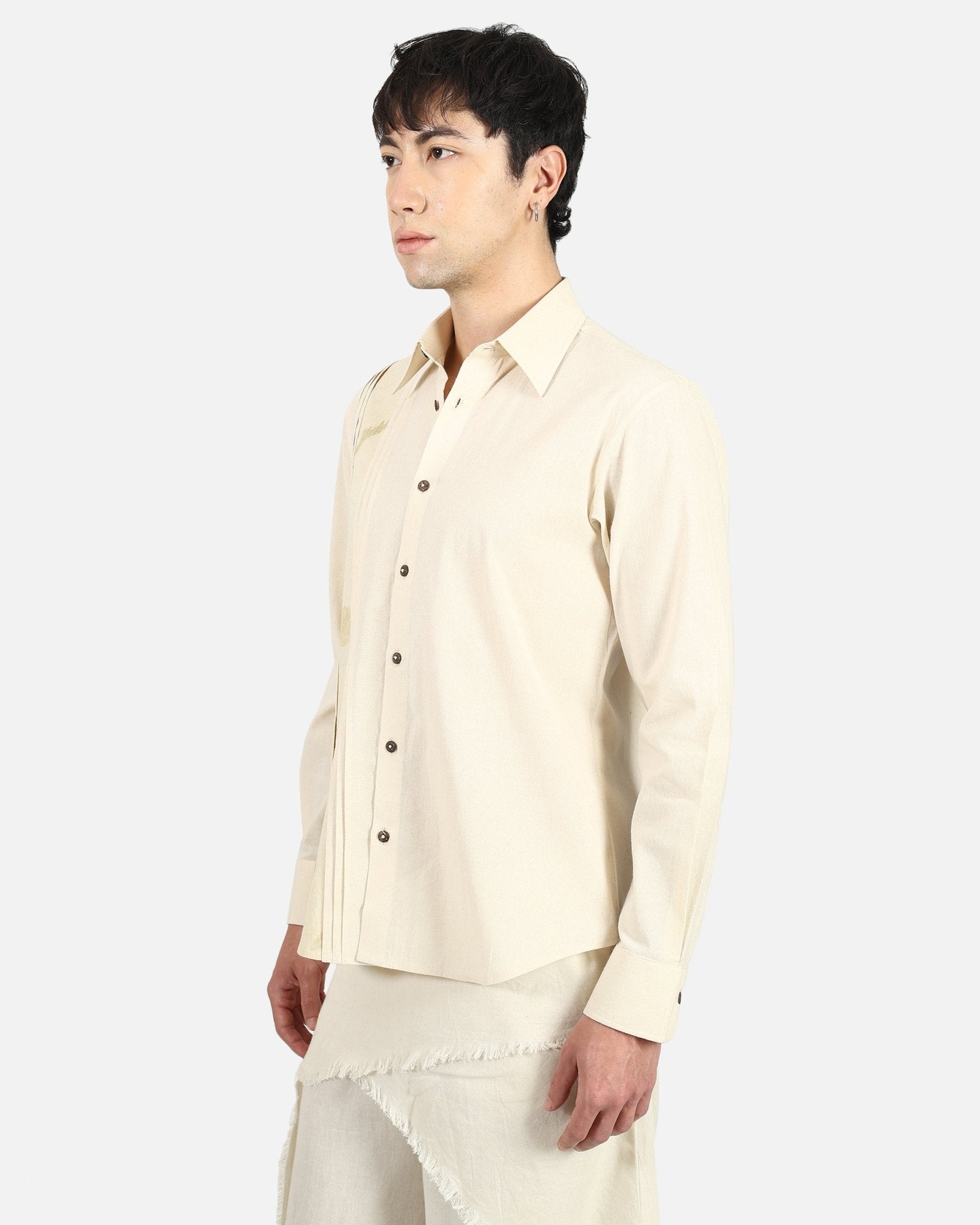 Driftline Panel Shirt – Contemporary Panelled Shirt with Elegant Fit – Womens Shirt on Brown Living™. SKU: ACL2026005. Img 5.