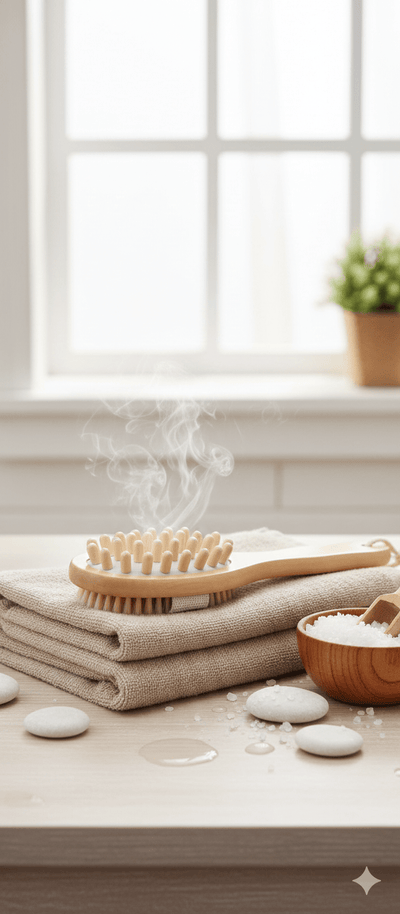 Dual Action Back And Body Brush Exfoliating Bath Brush – Bath Accessories on Brown Living™. SKU: OEB006. Img 4.