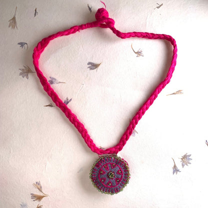 Dual Avtar Embroidered Rakhi - Grey & Pink | Reusable Rakhi | Verified Sustainable by Brown Living™