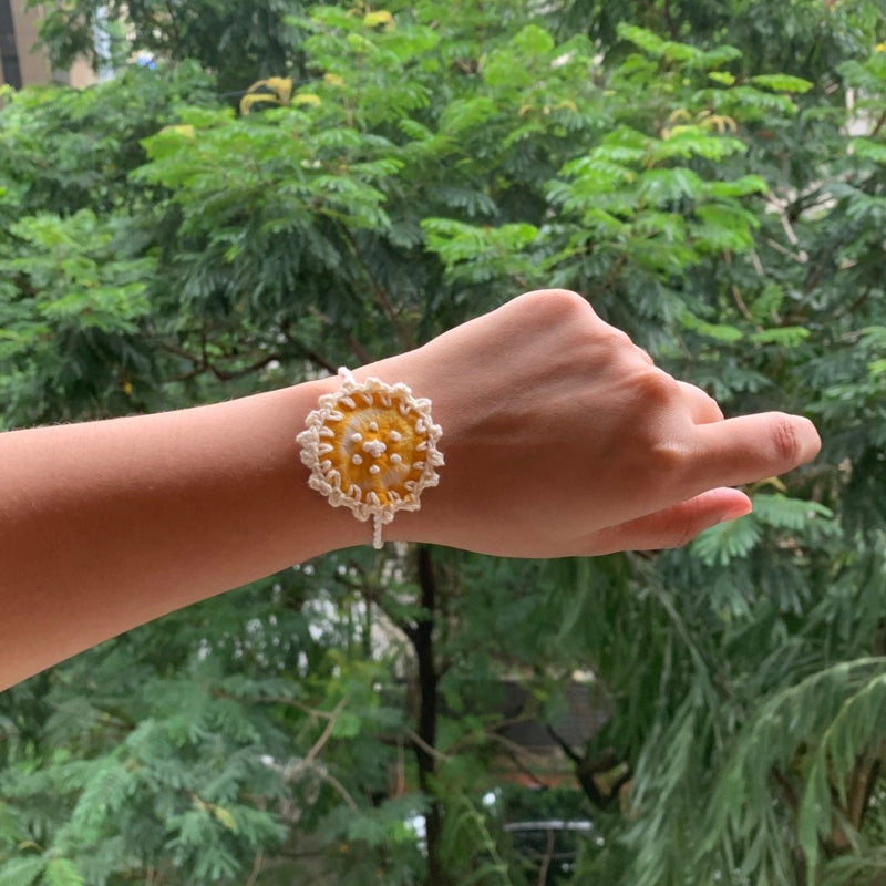 Dual Avtar Shibori Rakhi - Yellow | Reusable Rakhi | Verified Sustainable by Brown Living™