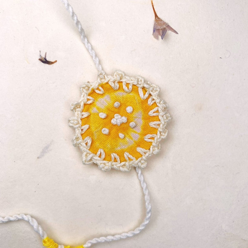 Dual Avtar Shibori Rakhi - Yellow | Reusable Rakhi | Verified Sustainable by Brown Living™