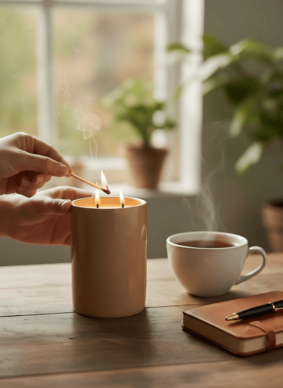 Dune Ceramic Candles | Handcrafted Decorative & Scented Candles – Candles & Fragrances on Brown Living™. SKU: CC9_N. Img 3.