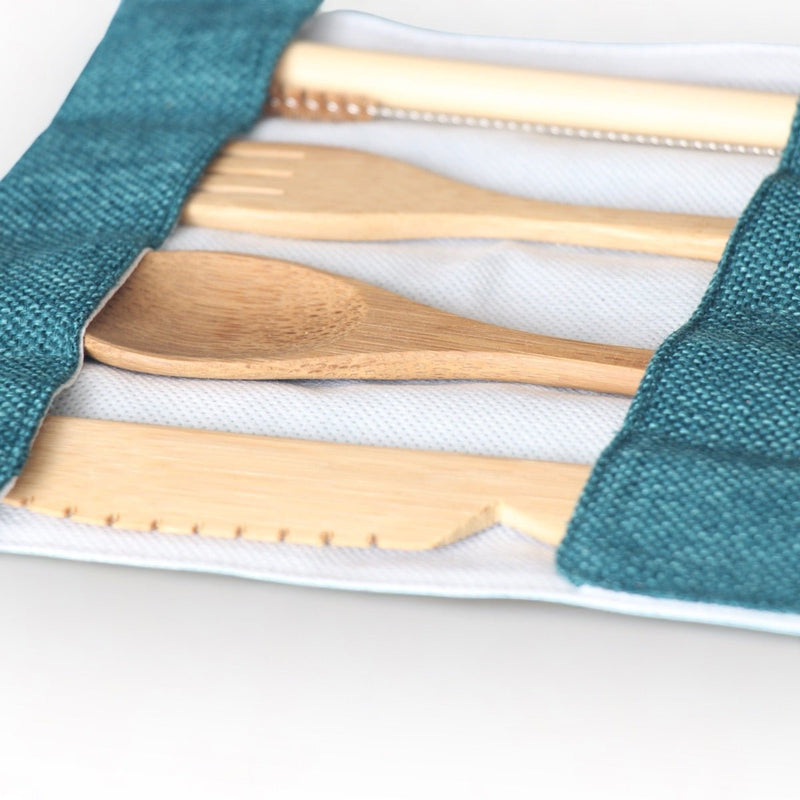 Durable & Lightweight Bamboo Cutlery and Straw Travel Kit | Verified Sustainable Cutlery Kit on Brown Living™