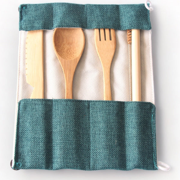 Durable & Lightweight Bamboo Cutlery and Straw Travel Kit | Verified Sustainable Cutlery Kit on Brown Living™