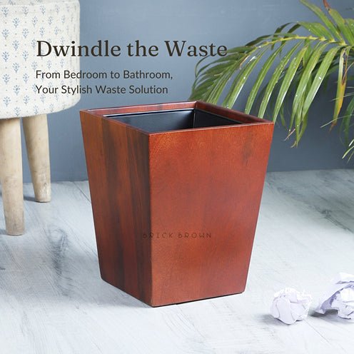 Dwindle Wooden Wastebasket with a Removable Inner Liner | Verified Sustainable by Brown Living™