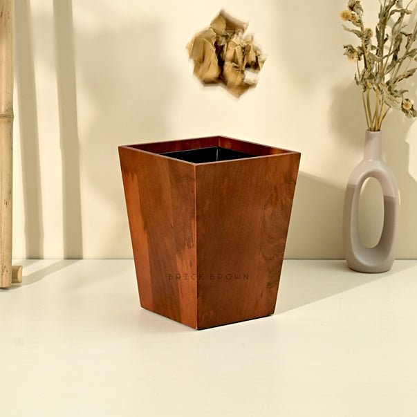 Dwindle Wooden Wastebasket with a Removable Inner Liner | Verified Sustainable by Brown Living™