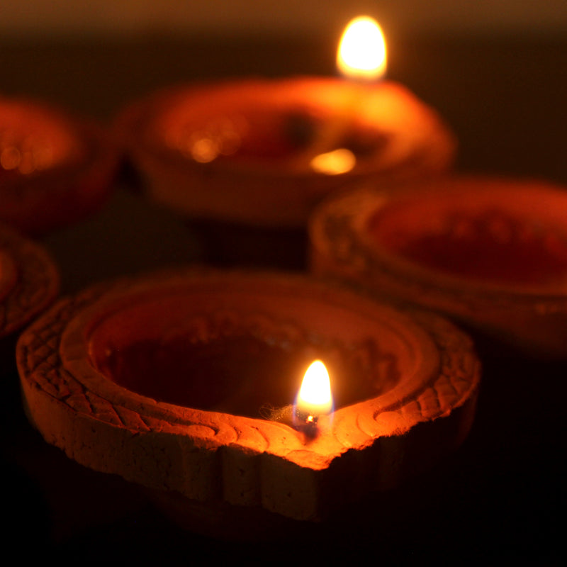 Buy Small Motiff Diya : Diwali Special - Diyas & Cotton Wicks | Shop Verified Sustainable Lamps & Lighting on Brown Living™