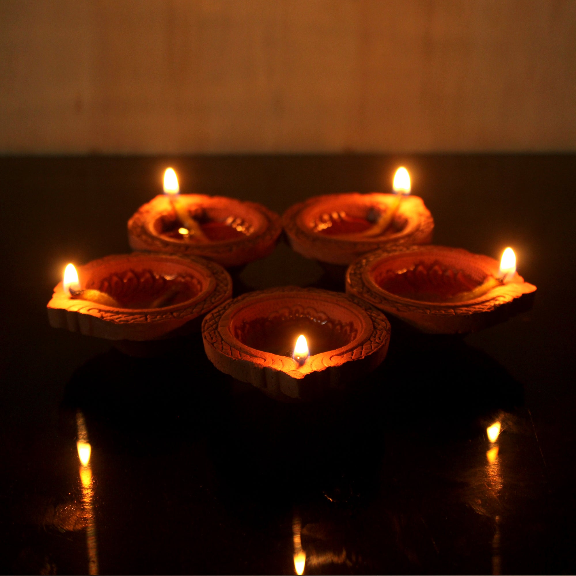 Small Motiff Diya : Diwali Special - Diyas & Cotton Wicks – Lamps & Lighting on Brown Living™. SKU: MP_DYA/MTF/DS/25. Img 4.
