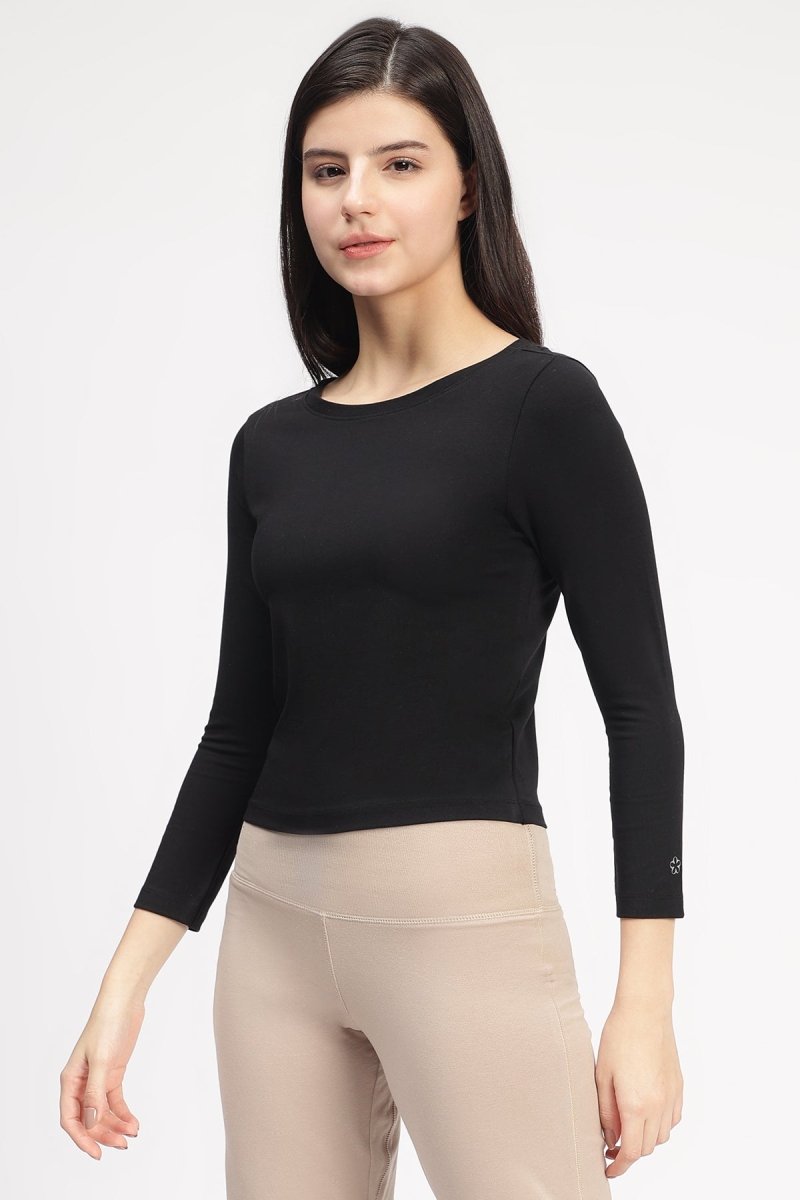 Dysha Snug Fit 3/4 Sleeve t-shirt – Womens T-Shirt by elope available on Brown Living™. Xs Atmosphere. SKU: ELDYT004XS. Img 4.
