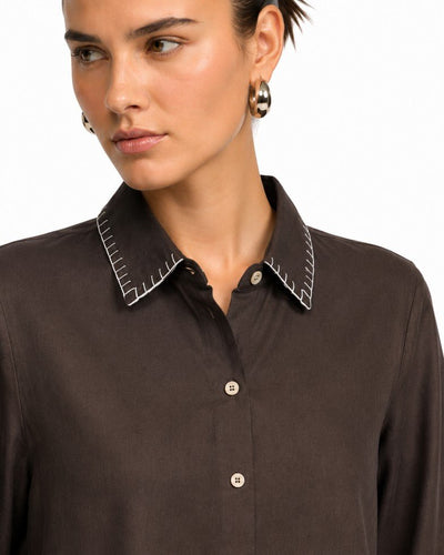 Earth Classic Shirt | 100% Cotton Shirt for Everyday Wear For Women – Womens Shirt on Brown Living™. SKU: W-SHIRT-BRWN-M1. Img 9.
