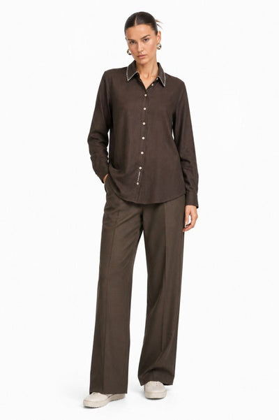 Earth Classic Shirt | 100% Cotton Shirt for Everyday Wear For Women – Womens Shirt on Brown Living™. SKU: W-SHIRT-BRWN-S1. Img 11.