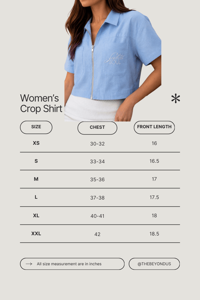 Earth Crop Shirt | Cotton Casual Top for Women – Womens Shirt on Brown Living™. SKU: W-CROP-BLU-L1. Img 10.