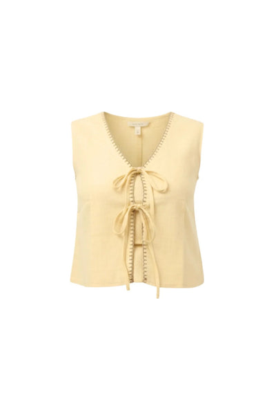 Earth Front Knot Top | Sustainable Everyday Women's Stylish Top – Womens Top on Brown Living™. SKU: W-KNOT-YLW-XS1. Img 1.