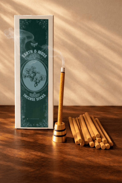 Earth & Moss Dhoop Sticks | Fresh & Grounding Incense – Pooja Needs on Brown Living™. SKU: EMDS01_1. Img 1.