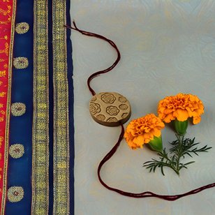 Earthen Elegance Big Circle Eco - Friendly Rakhi with Free Roli & Seeds! | Verified Sustainable Rakhi on Brown Living™