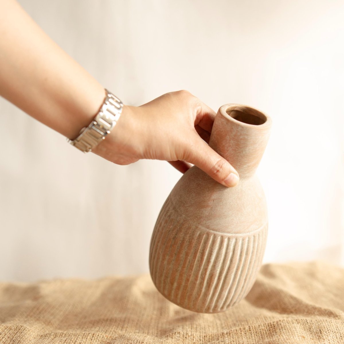 Earthly Vase - Classic Natural Home Decor – Home Decor by ArteCasa available on Brown Living™. . SKU: V - 346. Img 4.