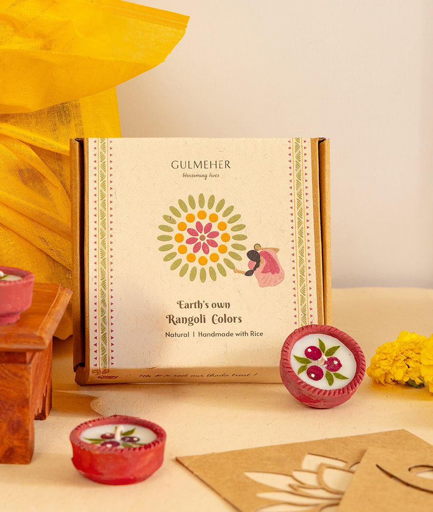 Earth's Own Rangoli Colors | Natural Rangoli Colors For Diwali – Home Decor on Brown Living™. SKU: Gul_Diwali_26_014. Img 2.